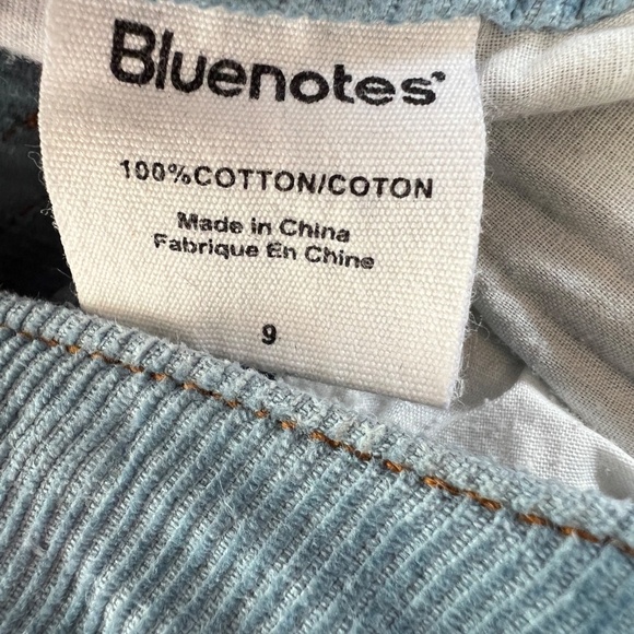 Y2K Bluenotes Pants Blue Corduroy Flare Size 9 Low Rise Grunge Punk Rave - Picture 9 of 9